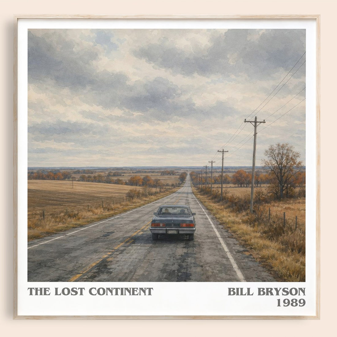 The Lost Continent literary book poster by Bill Bryson – framed literary art print