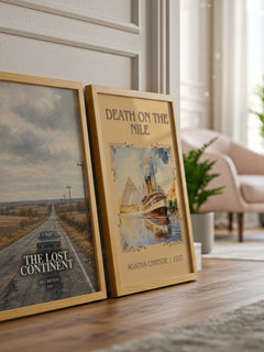 The Lost Continent watercolour print framed by window – literary home decor