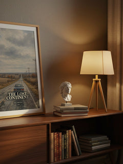 The Lost Continent watercolour print on bookshelf – Bill Bryson fan gift