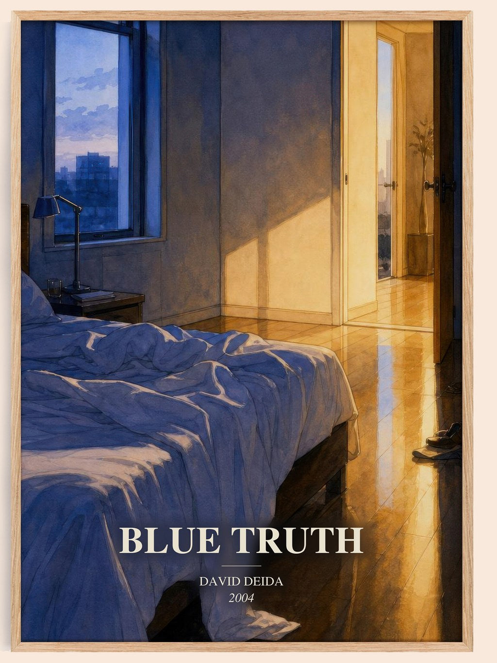 Blue Truth watercolour book poster by David Deida – framed literary art print