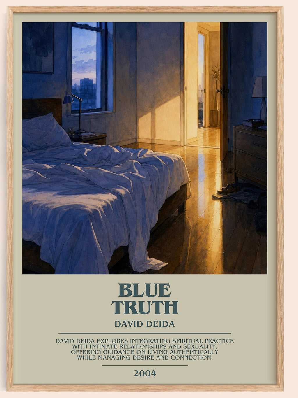 Blue Truth bookish book poster by David Deida – framed literary art print