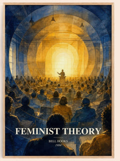 Feminist theory watercolour book poster by Bell Hooks – framed literary art print