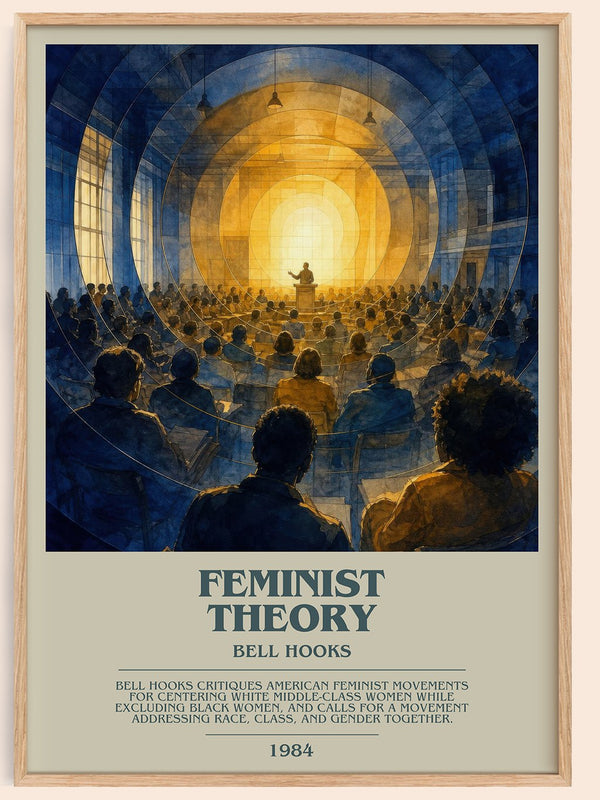 Feminist theory bookish book poster by Bell Hooks – framed literary art print