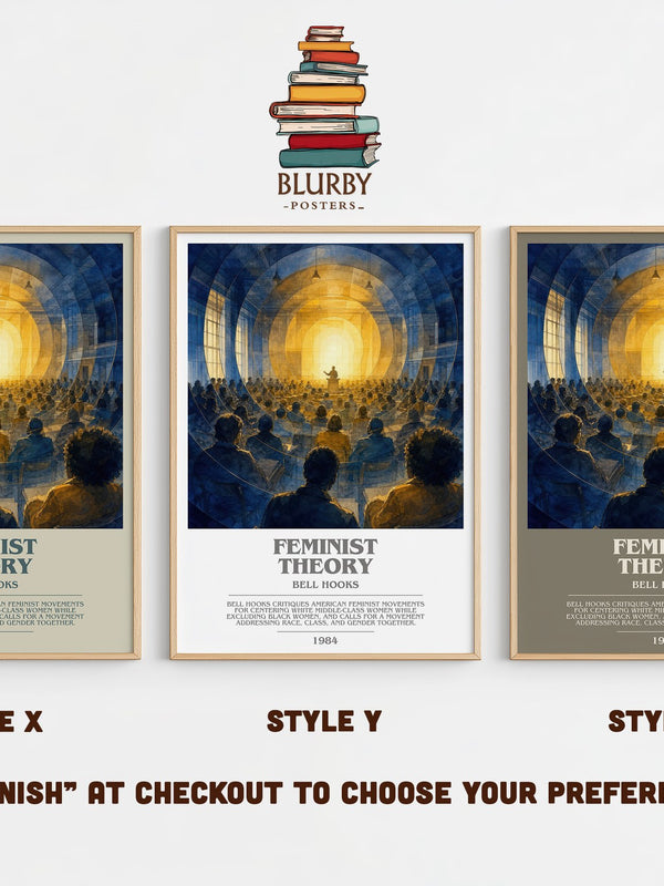 Feminist theory bookish print in frame leaning in hallway – non fiction wall art
