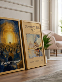 Feminist theory watercolour print framed by window – literary home decor