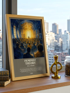 Feminist theory bookish print framed by window – literary home decor