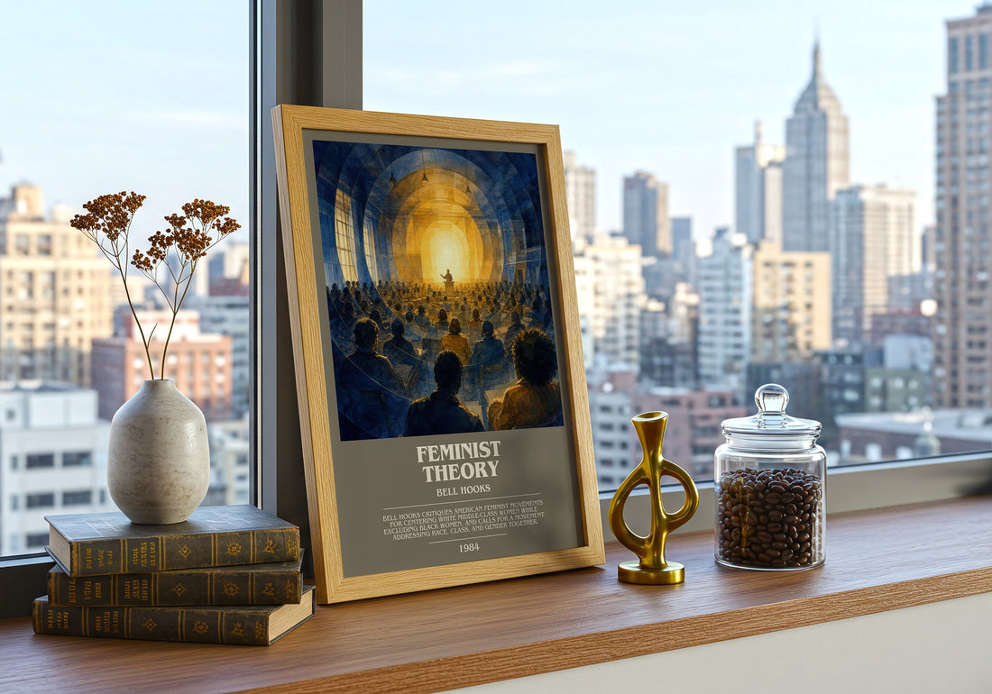 Feminist theory bookish print framed by window – literary home decor