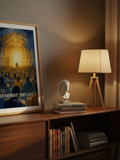 Feminist theory watercolour print on bookshelf – Bell Hooks fan gift
