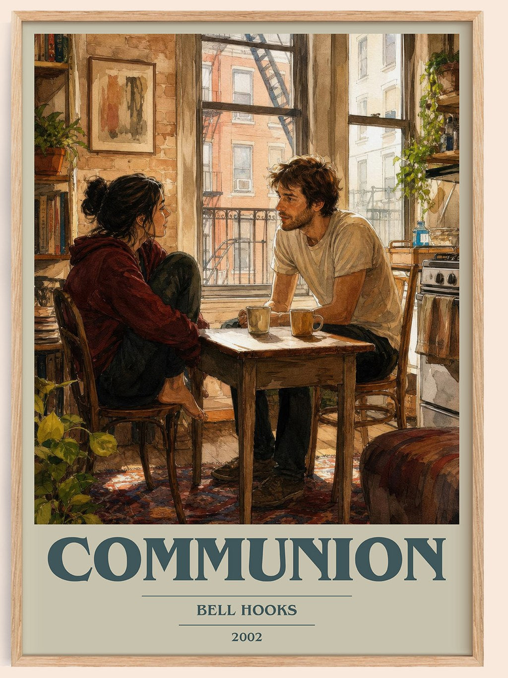 Communion book cover book poster by Bell Hooks – framed literary art print