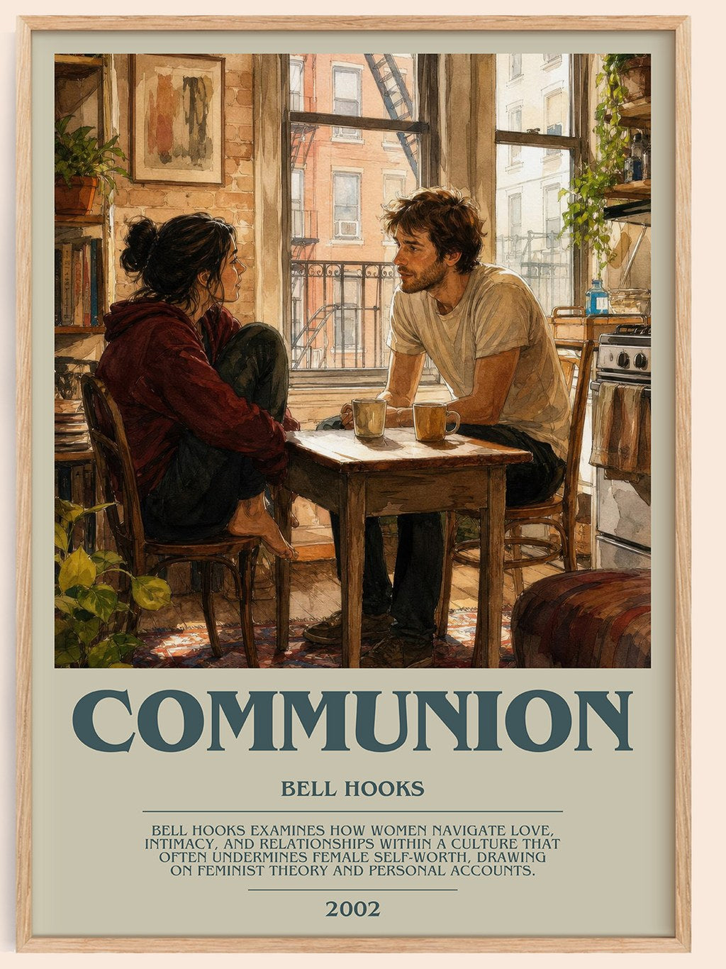 Communion bookish book poster by Bell Hooks – framed literary art print