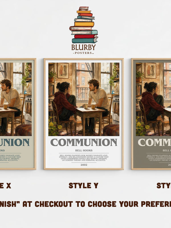 Communion bookish print in frame leaning in hallway – non fiction wall art