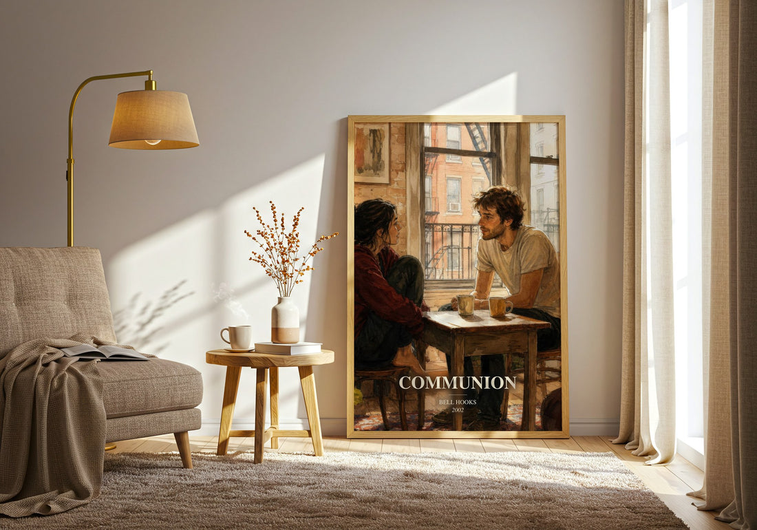 Communion watercolour print in frame leaning in hallway – non fiction wall art