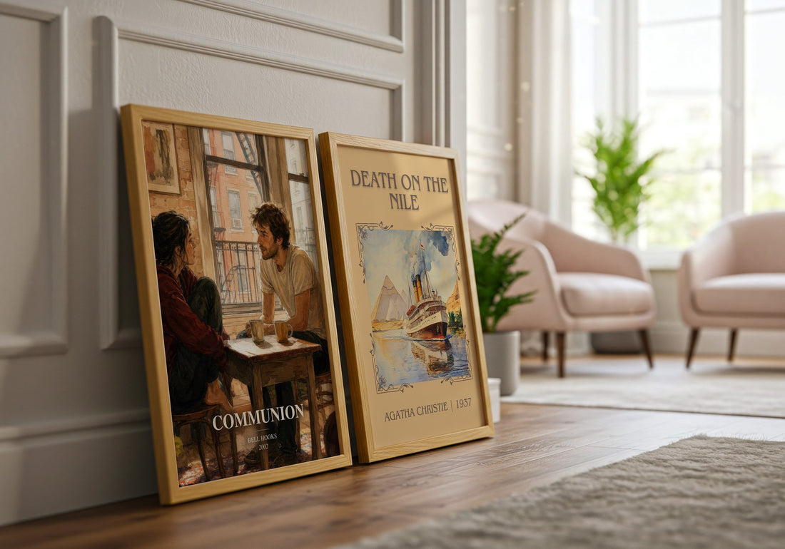 Communion watercolour print framed by window – literary home decor