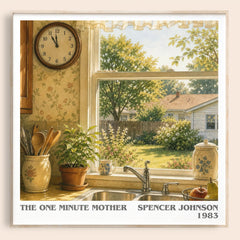 The one minute mother literary book poster by Spencer Johnson – framed literary art print