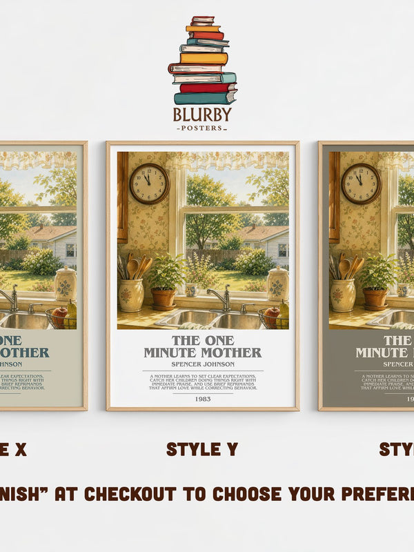 The one minute mother bookish print in frame leaning in hallway – non fiction wall art