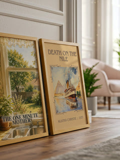 The one minute mother watercolour print framed by window – literary home decor