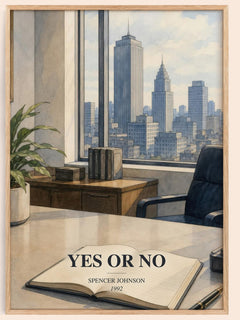 Yes or No watercolour book poster by Spencer Johnson – framed literary art print