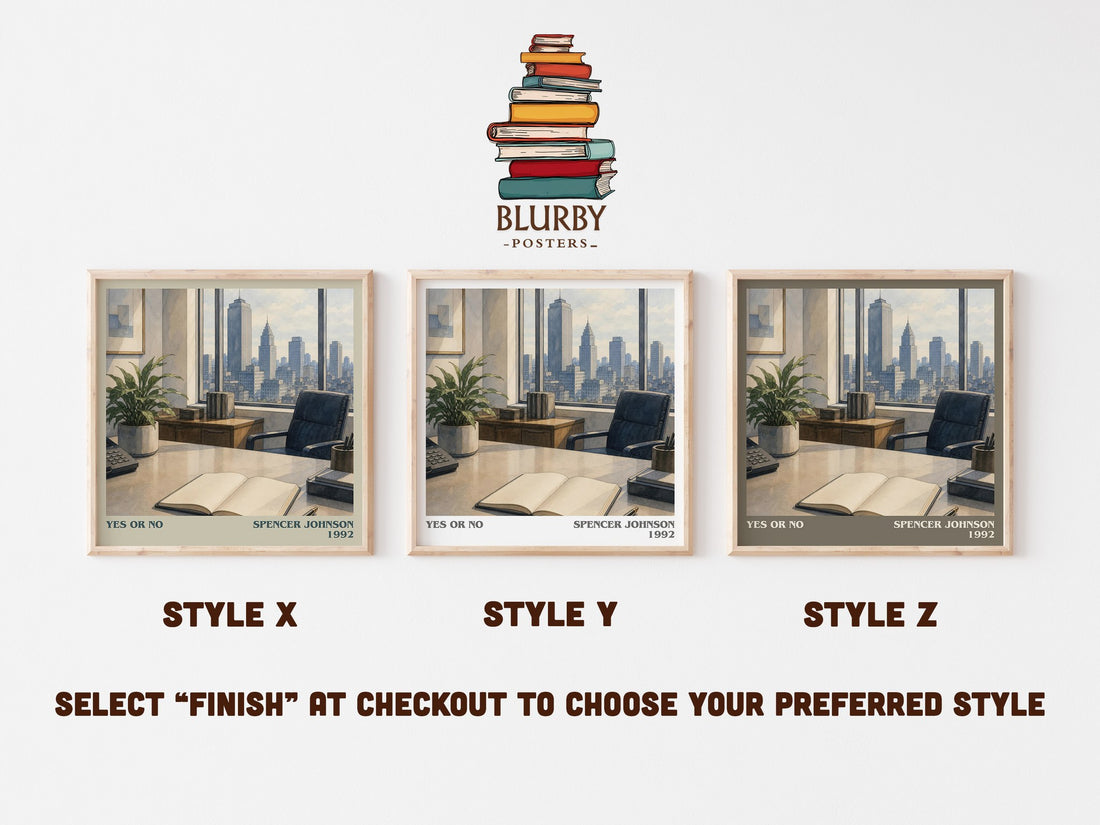Yes or No literary print in frame leaning in hallway – non fiction wall art (mockup)