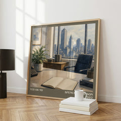 Yes or No literary print framed by window – literary home decor