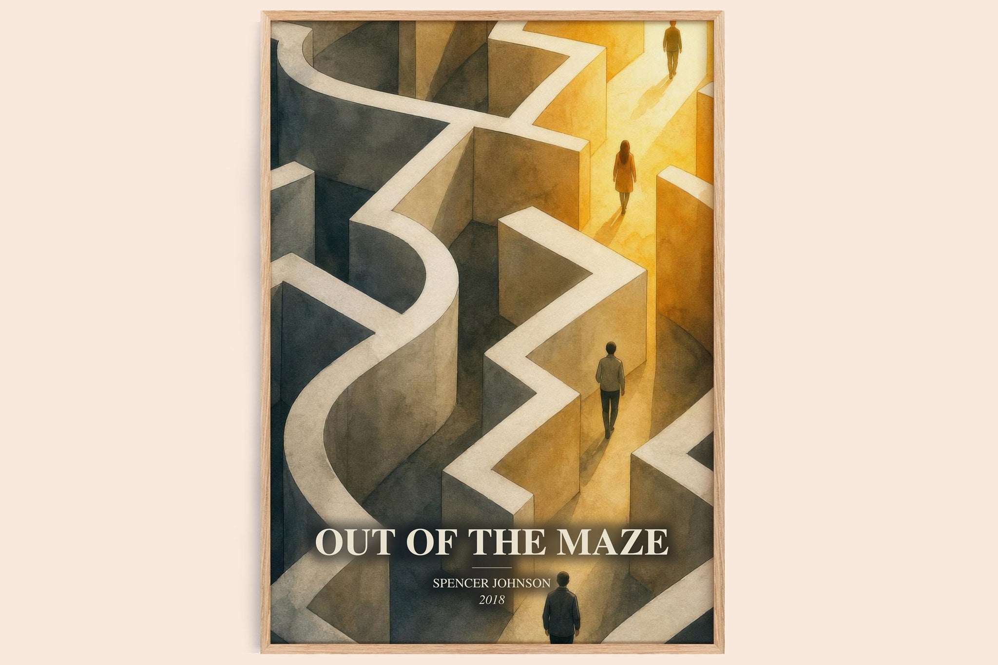 Out of the maze Book Watercolour Illustration by Spencer Johnson