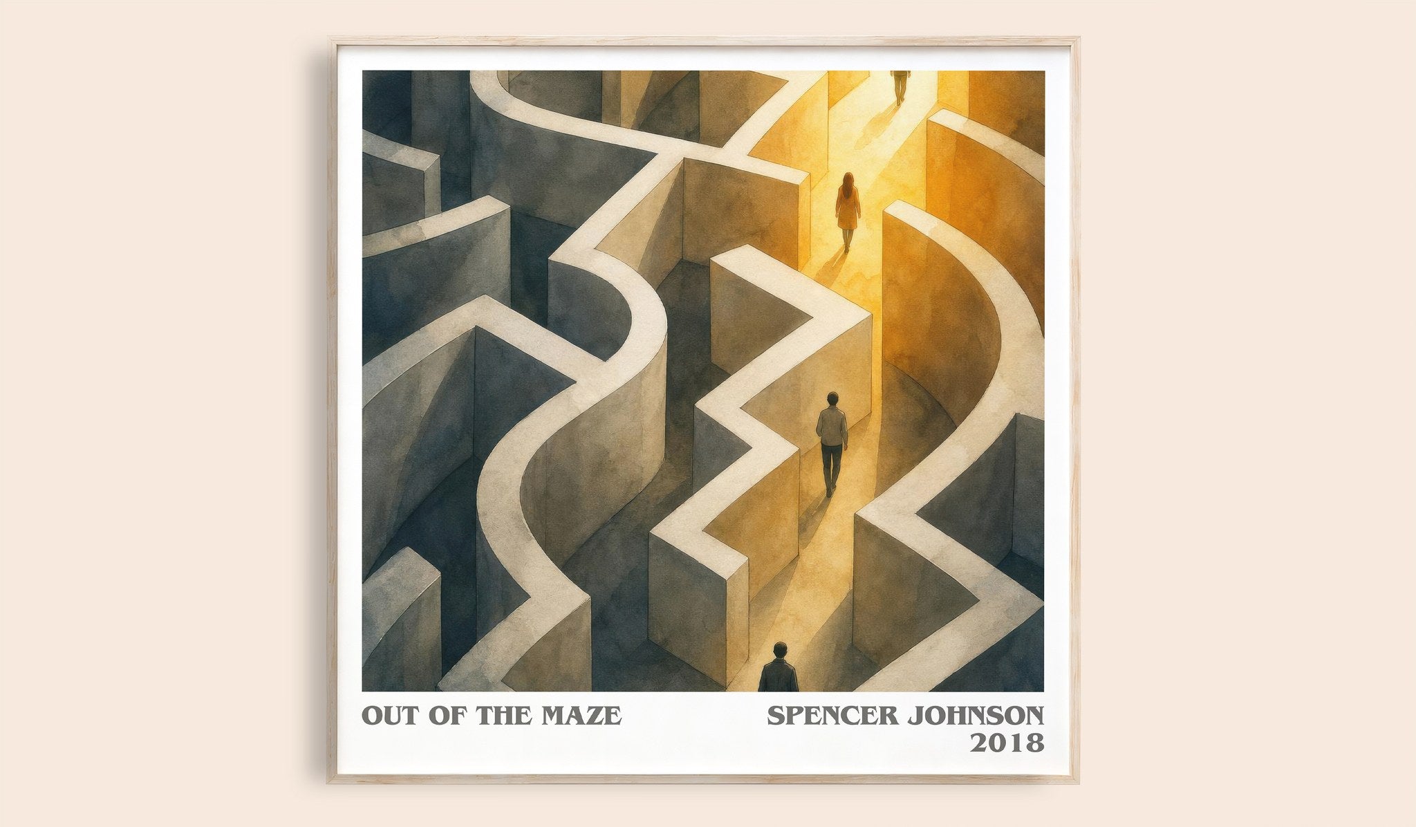 Out of the maze Literary Art Print by Spencer Johnson