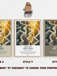 Out of the maze bookish print in frame leaning in hallway – non fiction wall art