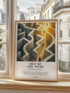 Out of the maze bookish poster colour and style options – Spencer Johnson book art