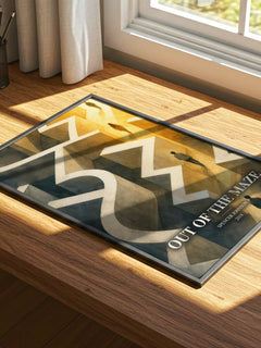 Out of the maze watercolour book poster framed on wall – non fiction wall art