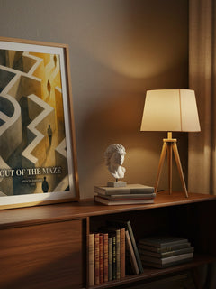 Out of the maze watercolour print on bookshelf – Spencer Johnson fan gift