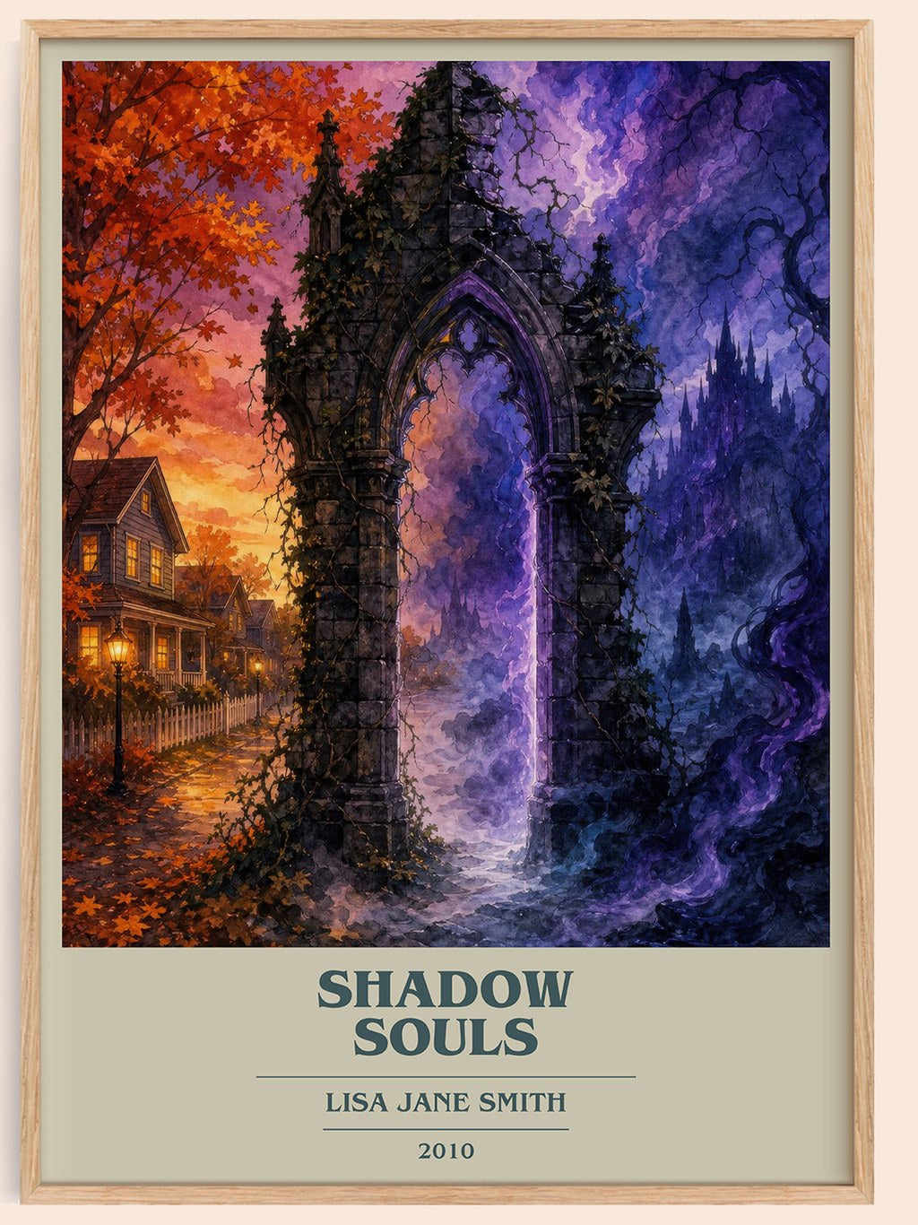 Shadow souls book cover book poster by Lisa Jane Smith – framed literary art print