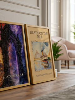 Shadow souls watercolour print framed by window – literary home decor