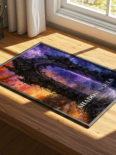 Shadow souls watercolour book poster framed on wall – young adult wall art