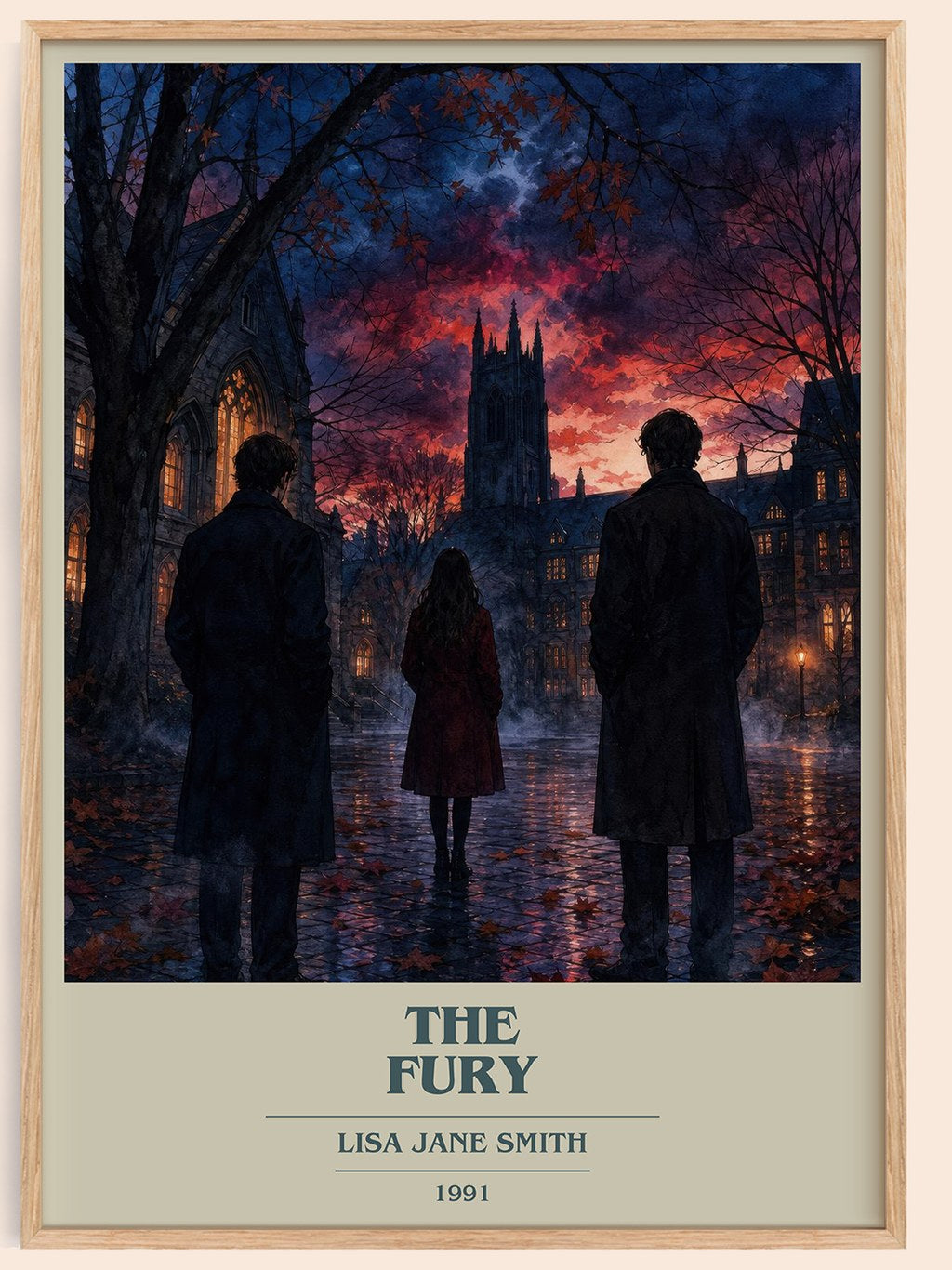 The Fury book cover book poster by Lisa Jane Smith – framed literary art print