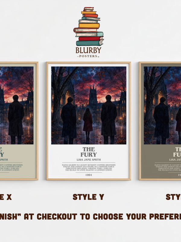 The Fury bookish print in frame leaning in hallway – young adult wall art