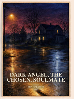 Dark Angel, The Chosen, Soulmate watercolour book poster by Lisa Jane Smith – framed literary art print