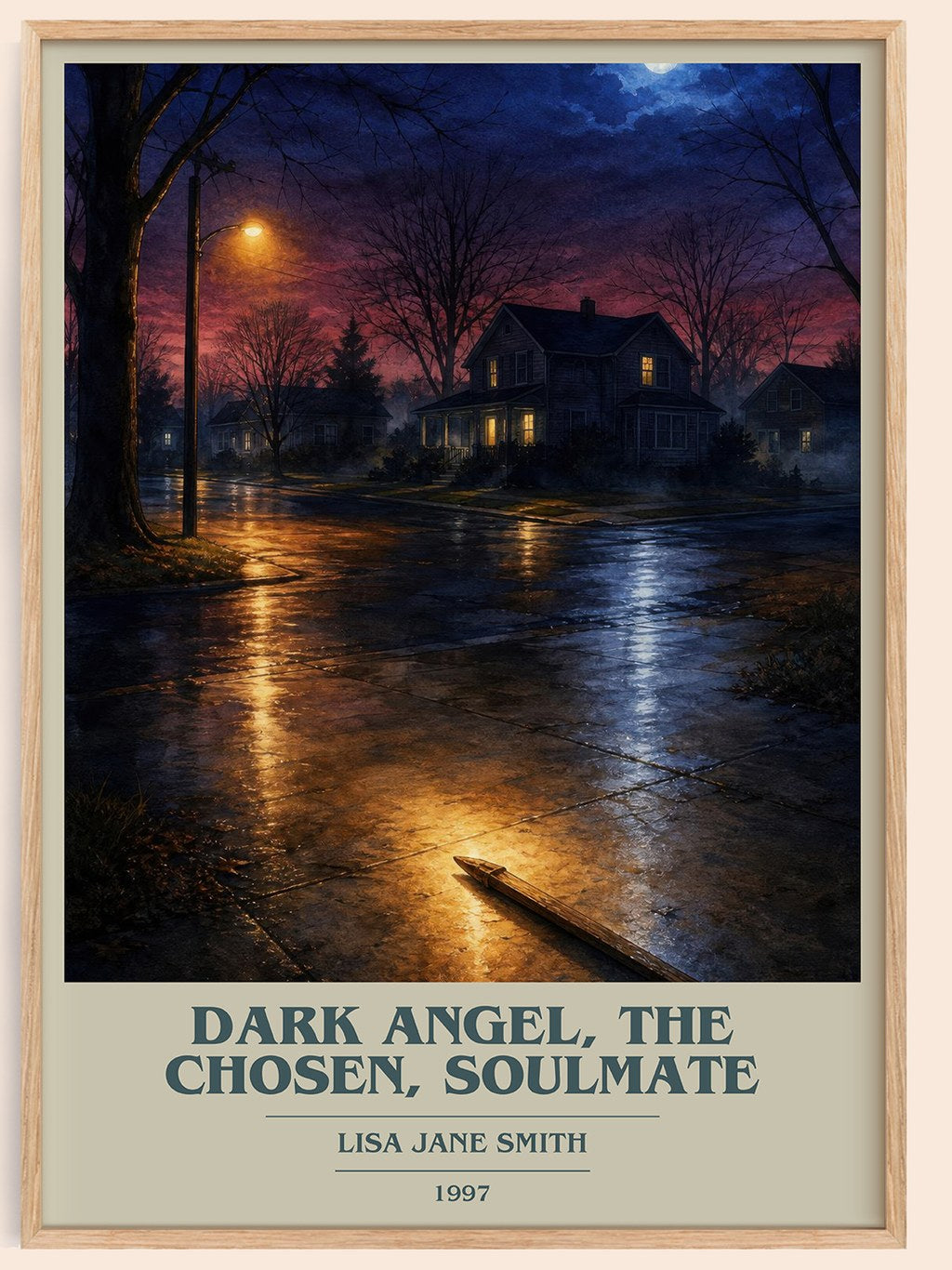 Dark Angel, The Chosen, Soulmate book cover book poster by Lisa Jane Smith – framed literary art print