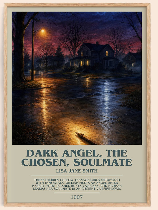 Dark Angel, The Chosen, Soulmate bookish book poster by Lisa Jane Smith – framed literary art print