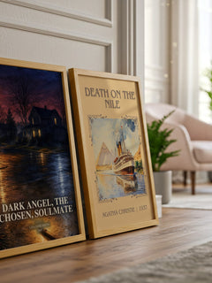 Dark Angel, The Chosen, Soulmate watercolour print framed by window – literary home decor