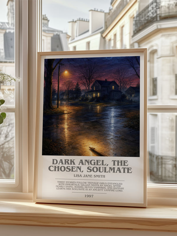Dark Angel, The Chosen, Soulmate bookish poster colour and style options – Lisa Jane Smith book art