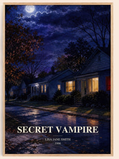 Secret vampire watercolour book poster by Lisa Jane Smith – framed literary art print