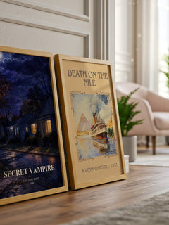 Secret vampire watercolour print framed by window – literary home decor