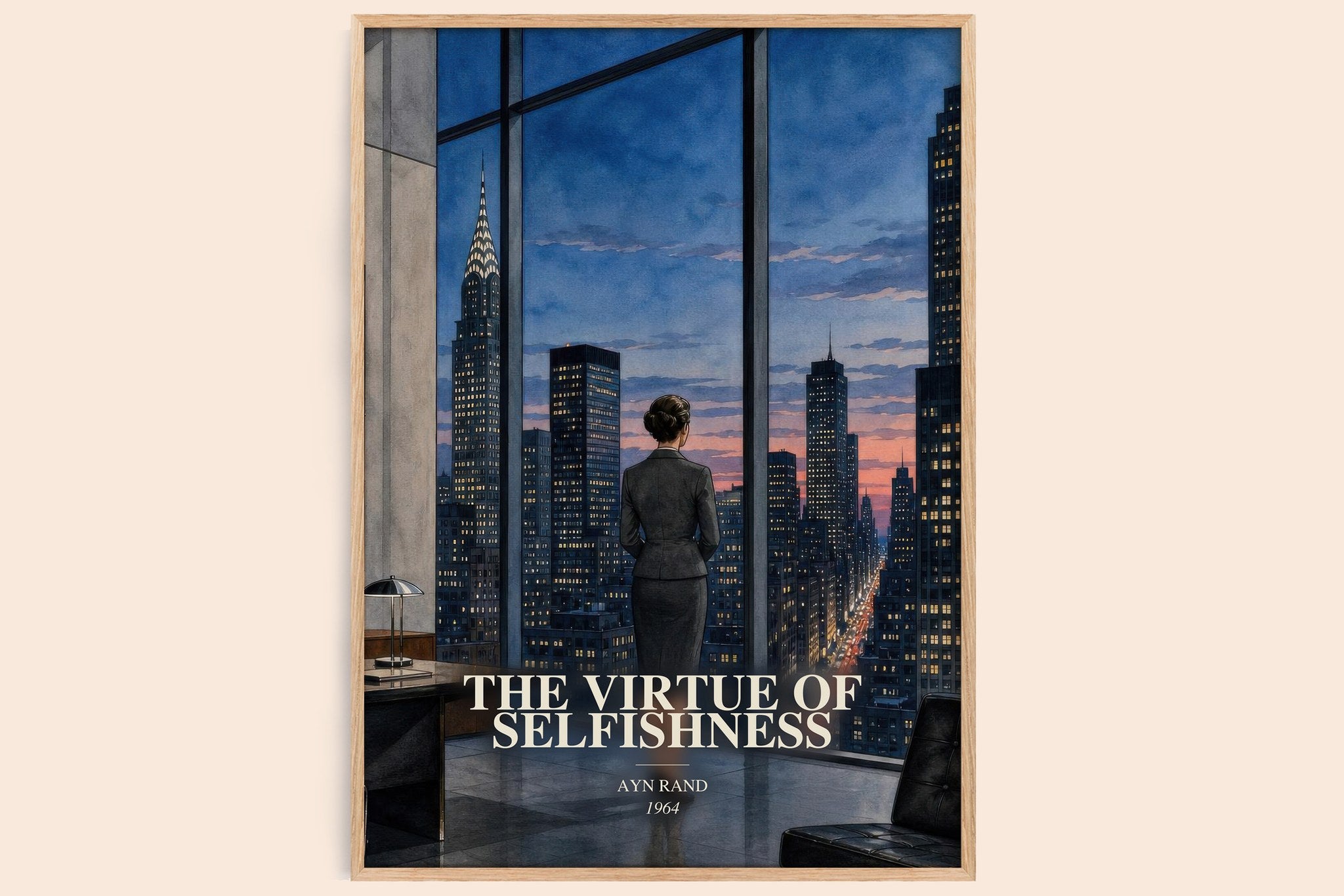 The Virtue of Selfishness Book Watercolour Illustration by Ayn Rand