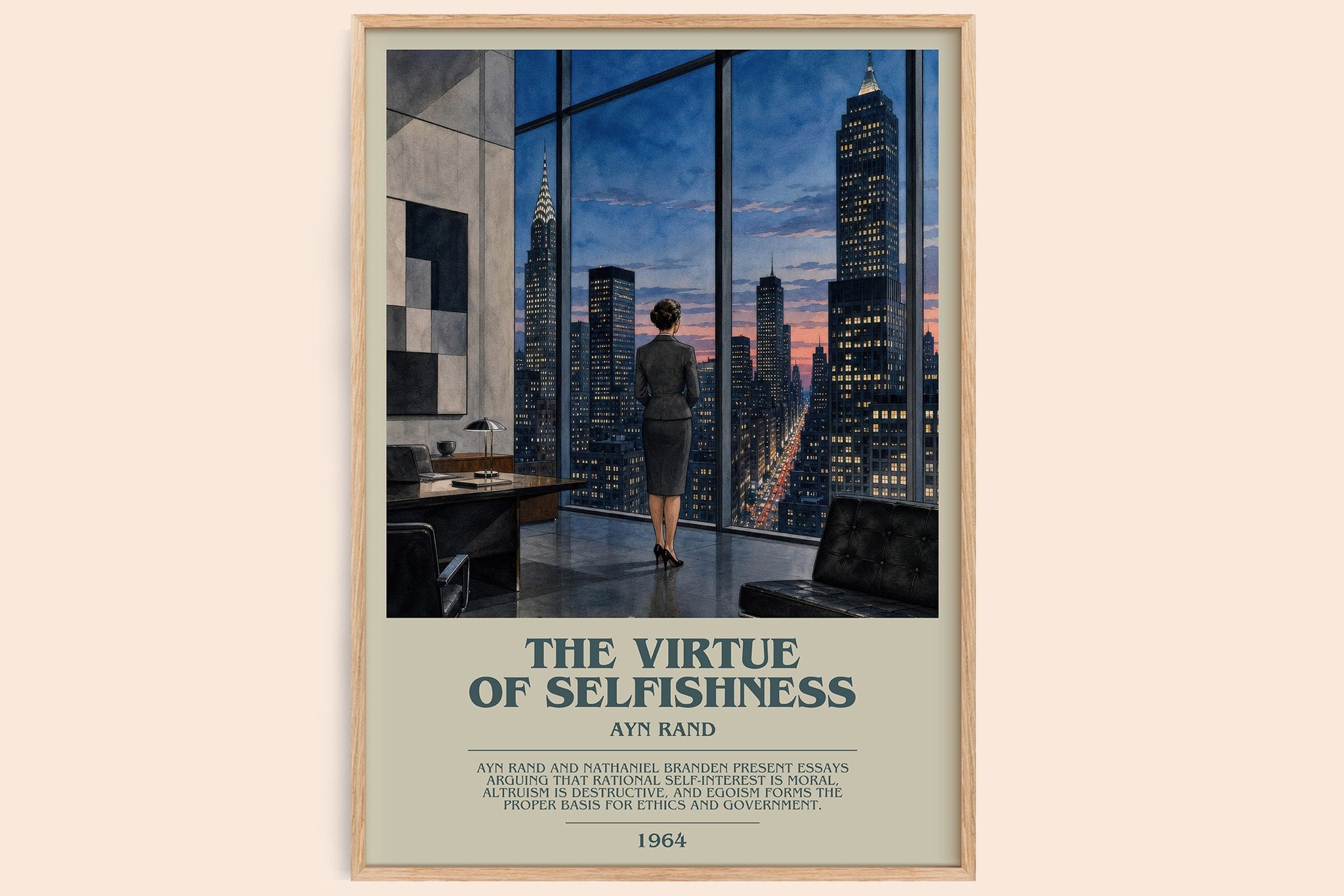 The Virtue of Selfishness Bookish Wall Art by Ayn Rand