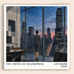 The Virtue of Selfishness literary book poster by Ayn Rand – framed literary art print