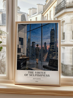 The Virtue of Selfishness book cover poster colour and style options – Ayn Rand book art