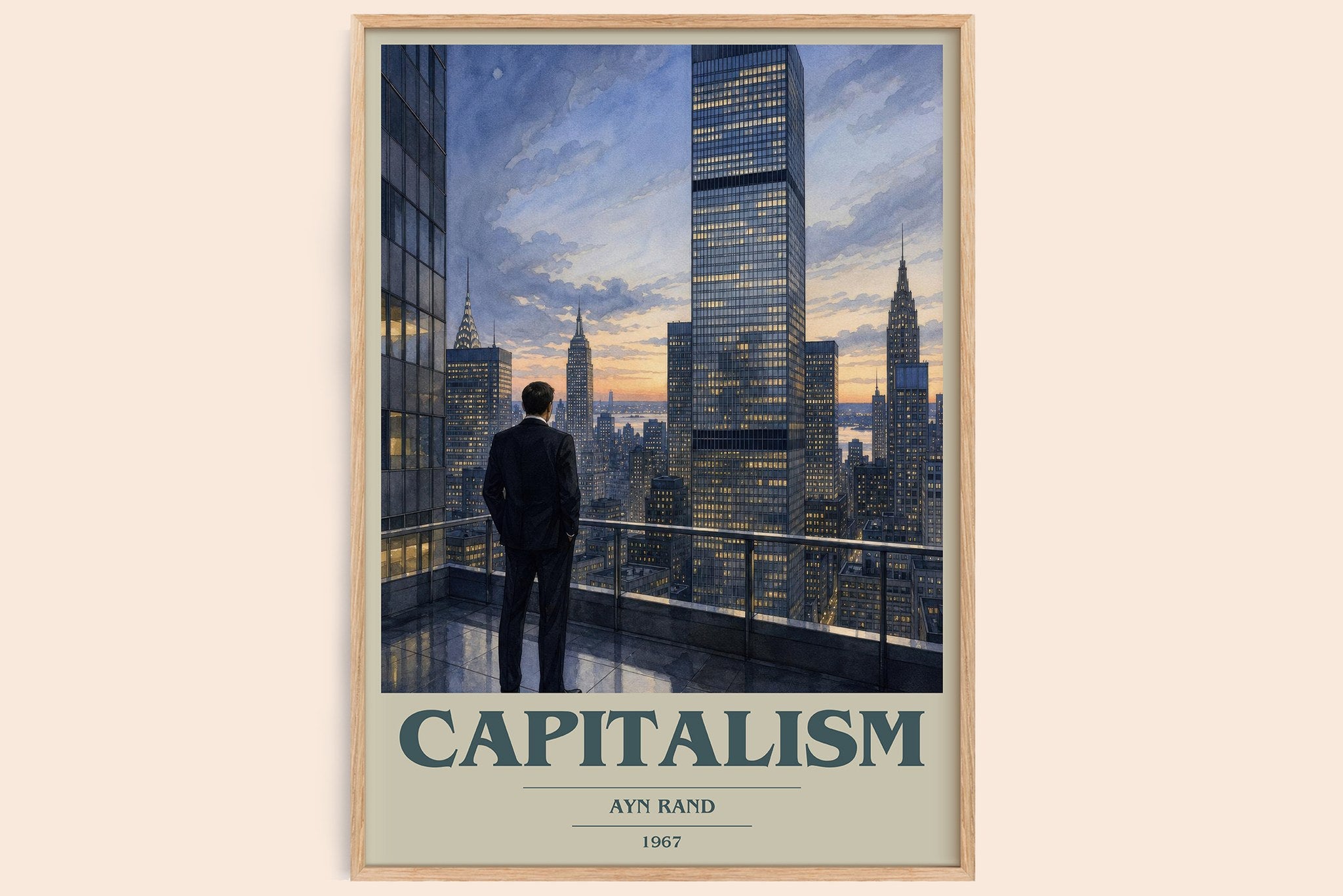 Capitalism Book Cover Poster by Ayn Rand
