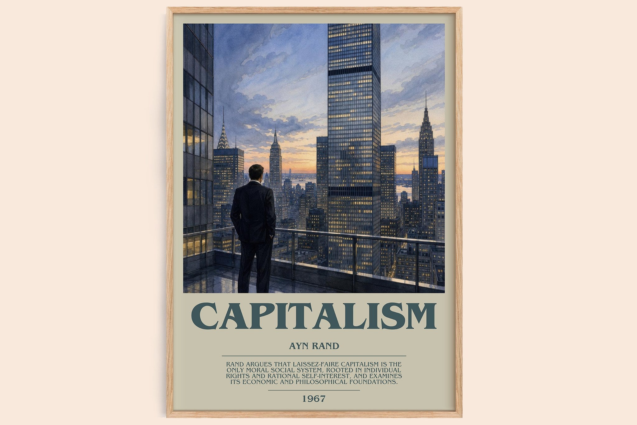 Capitalism Bookish Wall Art by Ayn Rand