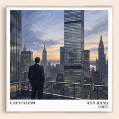 Capitalism literary book poster by Ayn Rand – framed literary art print
