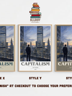 Capitalism Book Cover Poster by Ayn Rand – Style X, Y and Z side by side – choose your finish
