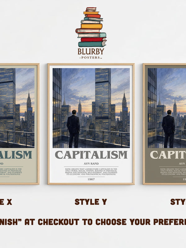 Capitalism bookish print in frame leaning in hallway – philosophy wall art